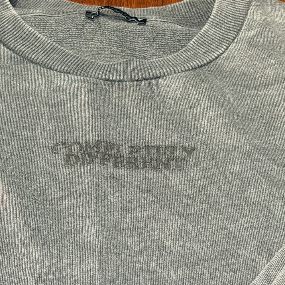 Zara Light Gray Crewneck Sweater with Subtle Logo